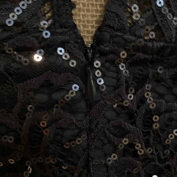 Illusion Neck Sequin Lace Dress - Picture 7 of 7